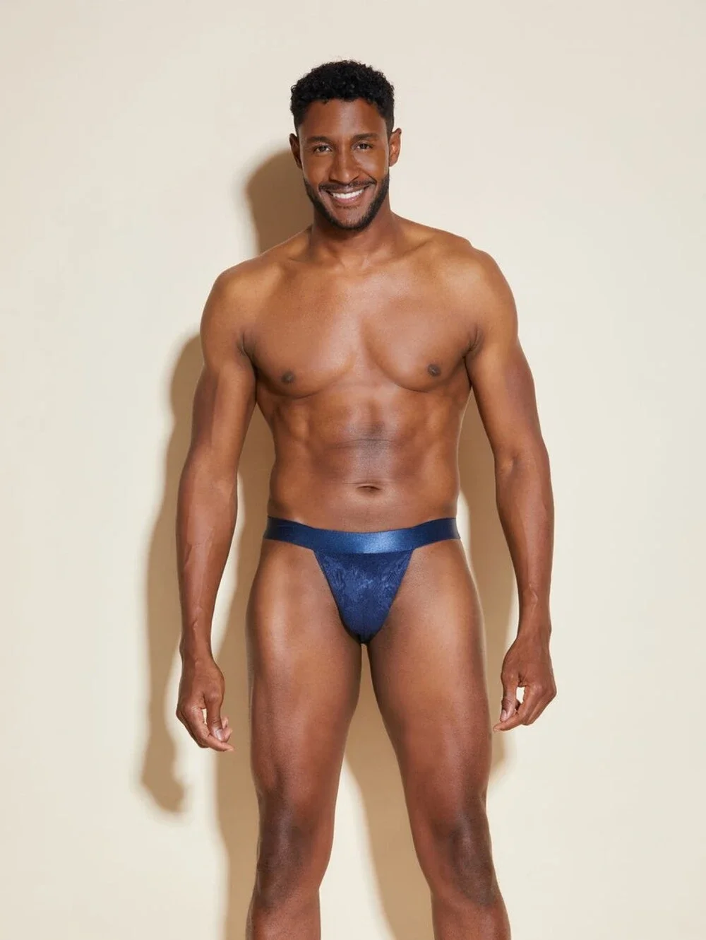 Cosabella Men's Navy Blue Lace Jockstrap - Modern Support